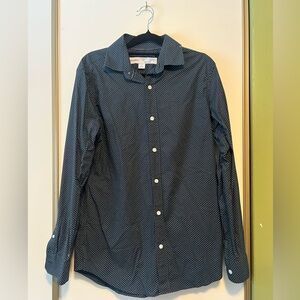 Old Navy Dark Blue Patterned Button Down Shirt